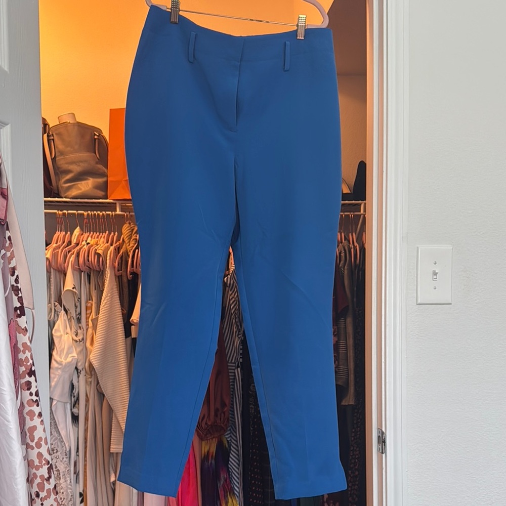 New York & Company Blue Ankle Cropped Pants